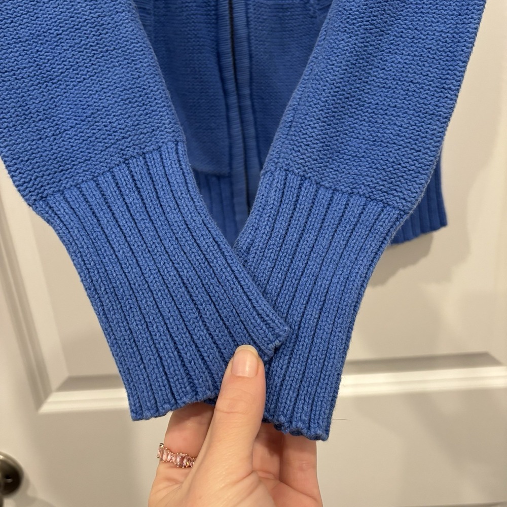 Aeropostale Knit Full Zip Hooded Sweater Womens Blue Size M Hoodie - Y2K Vintage - Picture 4 of 10